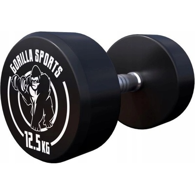 Gorilla Sports Potažené pogumované činky s pevnou váhou 2 x 12,5 kg