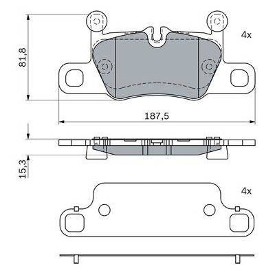 BOSCH Sada brzdových platničiek 0 986 424 972
