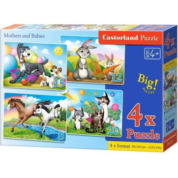 Image 1 of Castorland - Puzzle 4in1 Mothers and babies - 1 - 39 piese