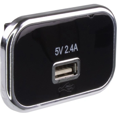 STU 34678.1 USB 2,4A zásuvka 12/24V, chromový rámeček