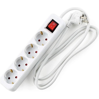 Muhler Електрически разклонител Muhler с ключ 4 гнезда и кабел 5 м