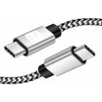 Techly USB 2.0 Type-C USB-C 1m 3A Fast Charging Cable in Braided Sleeve