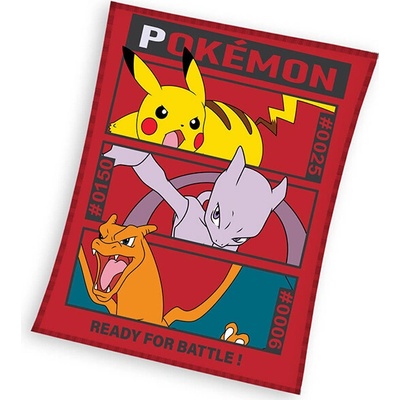 Carbotex Detská deka Pokémon Pikachu MewToo a Charizard
