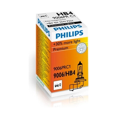 Крушка, фар за дълги светлини PHILIPS HB4, 12V, 55W, 3200K, 1095lm, 1 бр