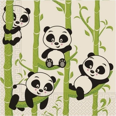shumee Panda ubrousky papír zelený / černý 20 ks 33 cm – Zboží Dáma