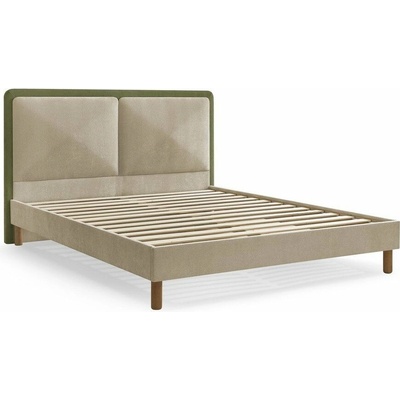 Bobochic Paris Mara dvoulůžková postel zelená/béžová 140x190