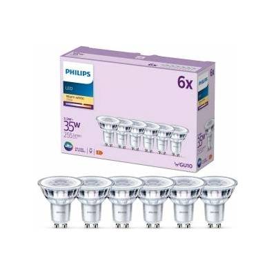 Philips LED Classic GU10 lamps pack of 6 (35 W), reflector LED spots with warm white light, energy-saving lamps with a long useful life, warm white - 929001217896