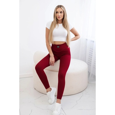Ribbed leggings burgundy tmavočervená One size Kesi 5907302752987