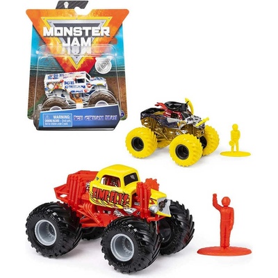 Monster Jam SPIN MASTER Auto terénní off-road velká kola set s jezdcem kov 1:64