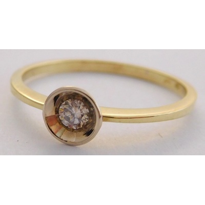 Klenoty Budín zásnubní zlatý diamantový prsten s diamantem 17 01 205 T282