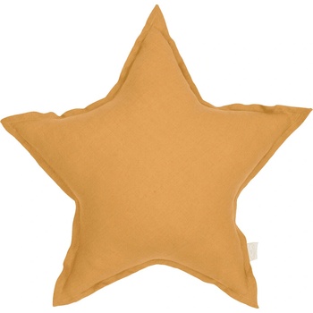 Cotton and Sweets Ľanový vankúš hviezda karamelová 50cm