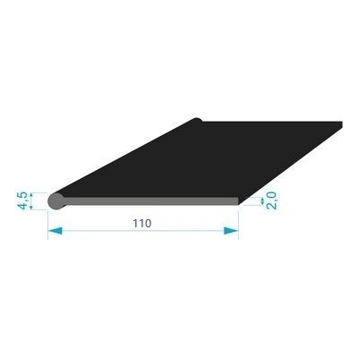 02831004 Pryžový profil tvaru "I", 110x4,5/2mm, 60°Sh, EPDM, -40°C/+100°C, černý | Zboží Auto