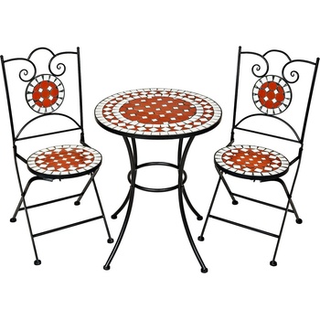 Zahradní nábytek MOZAIKA kulatý mozaikový zahradní stůl a 2 židle