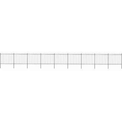 OMAXI Zahradní plot s kopím nahoře ocelový 1506 x 150 cm černý 710587