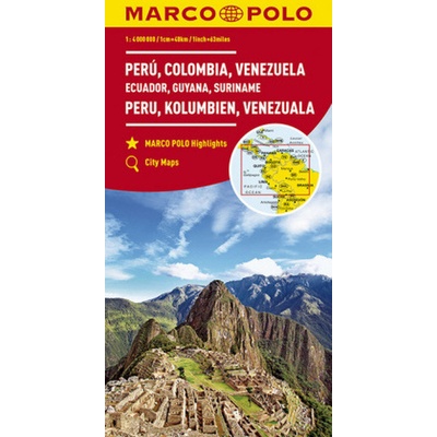 Kontinentalkarte Peru Kolumbien Venezuela 1:4 000 000