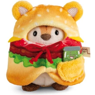 NICI плюш MyMochi Тигър Tiggy 8см в костюм хамбургер и краставица, комплект подаръчна опаковка