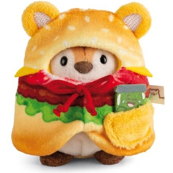 NICI плюш MyMochi Тигър Tiggy 8см в костюм хамбургер и краставица, комплект подаръчна опаковка