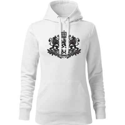 DRAGOWA дамски суитшърт с качулка Герб на България, бял (37477)