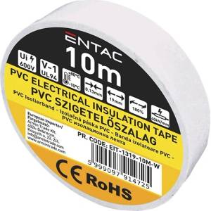 Entac Изолационна лента ENTAC 19mmx10m бяла EIT-1319-10M-W (EIT-1319-10M-W)
