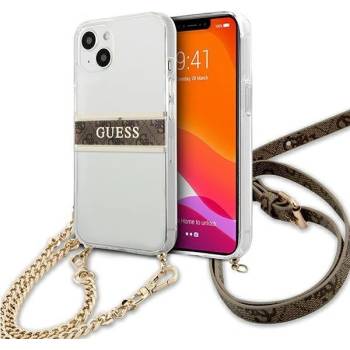 GUESS Калъф Guess GUHCP13SKC4GBGO, за iPhone 13 mini 5.4", прозрачен, кафяв (GUE001687-0)