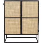 White Label Living Черен ратанов висок скрин 80x100 cm Guuji - White Label (4100068)