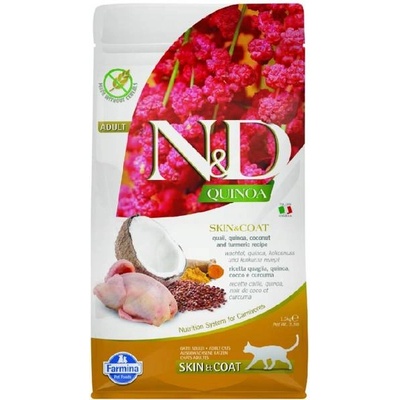 N&D cat Quinoa Skin & Coat Quial Coconut & Turmeric 1,5 kg