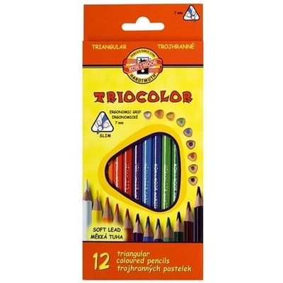 Koh i Noor Triocolor sada barevných tužek trojhranných 3132 12 12 různých barev