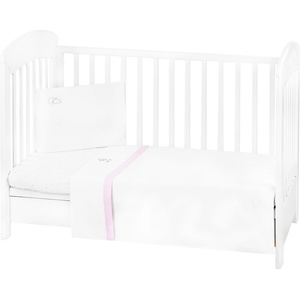 KikkaBoo Бебешки спален комплект с бродерия 3 части EU Style 70/140 Dream Big Pink (41101030160) - presi