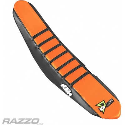 Potah sedla DCore Gripper Factory Seat Cover KTM SX SXF 16-18 EXC 17-19 Black Orange Black Ribs
