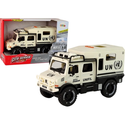 Lean Toys Off-Road Vehicle City Service Béžová zvuková kontrolka otevíracích dveří