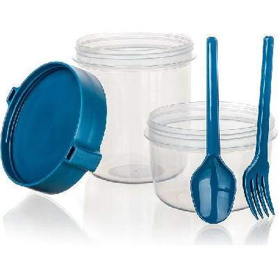 Banquet Krabička na oběd s příbory, nádoba na jogurt, nádoba na salát 700+400 ml