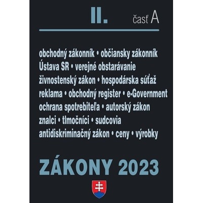Zákony 2023 II/A - Obchodné právo a živnostenský zákon - Poradca s.r.o.