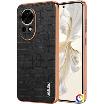 Huawei nova 13 AZNS Electroplated Frame Crocodile Texture Удароустойчив Кожен Калъф и Протектор
