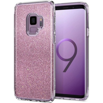 Spigen Slim Armor Glitter Case - хибриден кейс с най-висока степен на защита за Samsung Galaxy S9 (розов)