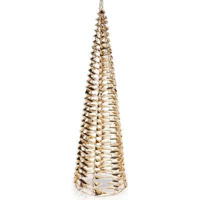 Home Styling Decoration Svietiaci vianočný stromček – zlatý kužeľ 60 cm, 60 LED
