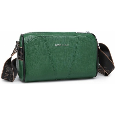Miss Lulu dámska kožená crossbody kabelka so širokým popruhom L2310 zelená