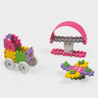 Marioinex Мини вафлен конструктор от 35 части - розов (902 790)