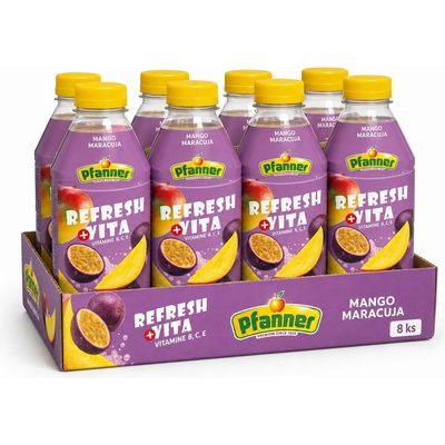 Pfanner Refresh Vita Mango a Marakuja 10 % 8 x 0,5 l