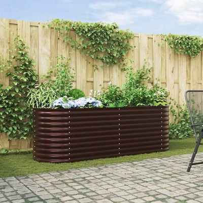 vidaXL vyvýšený záhon Hnědá 240 x 80 x 81 cm Ocel