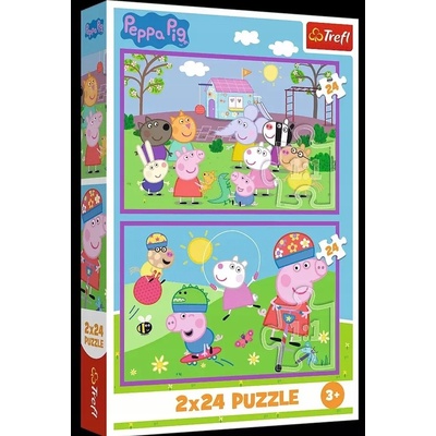 Trefl Peppa na hřišti / Peppa Pig prasátko Pepa 2x24 dílků – Zbozi.Blesk.cz