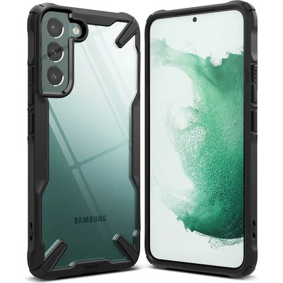 Ringke Противоударен Хибриден Калъф за Samsung S22 Plus, Ringke Fusion X Case, Черен (8809848202681)