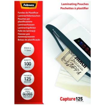 Fellowes Ламиниращо фолио FELLOWES 83x113 mm 125 микрона гланц 100/som 5307101 (5307101)