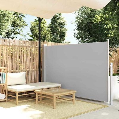 vidaXL Zatahovací boční markýza/zástěna na terasu 140 x 500 cm šedá
