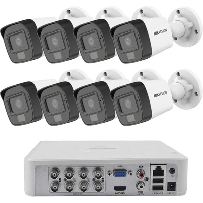 HIKVISION Комплект ZK8730E 8 Камери Full HD с Хибридна Светлина 30m и AcuSense (ZK8730E)