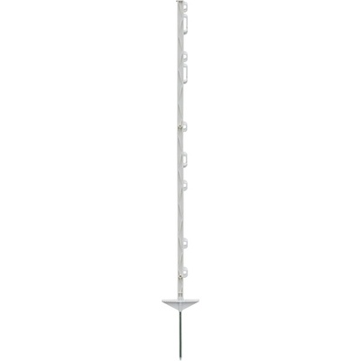 Plastový sloupek pro elektrický ohradník, délka 125 cm, 9 oček, bílá
