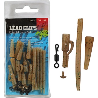 Giants FISHING KOMPLETNÁ SADA NA BOČNÉ OLOVO LEAD CLIPS COMPLET CAMO SET