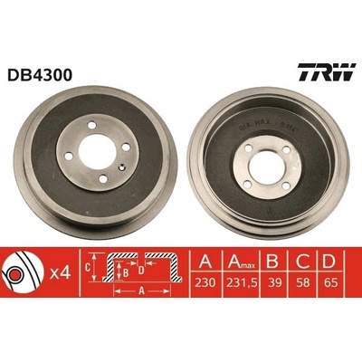 TRW Brzdový buben DB4300