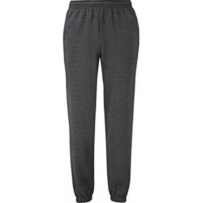 Fruit of the Loom Tréninkové kalhoty s elastickými manžetami tmavá melír šedá