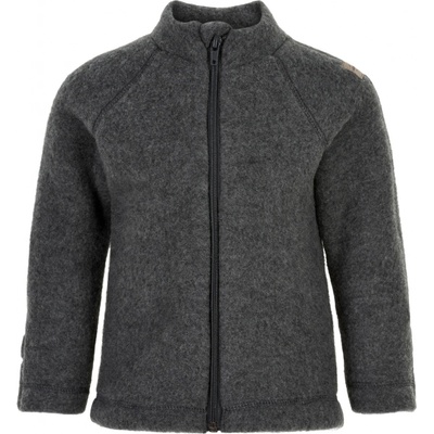Mikk-Line mikina na zip merino-fleece Anthracite Melange