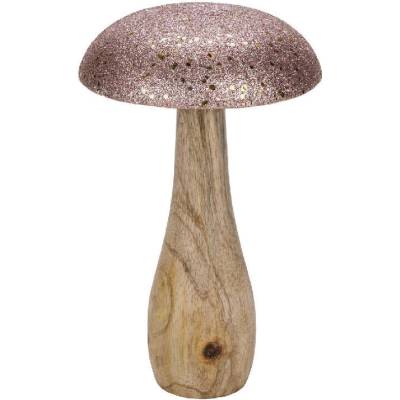 Houba s třpytivým kloboučkem, růžová, 20x20x13cm (DOPRODEJ)|Ego Dekor